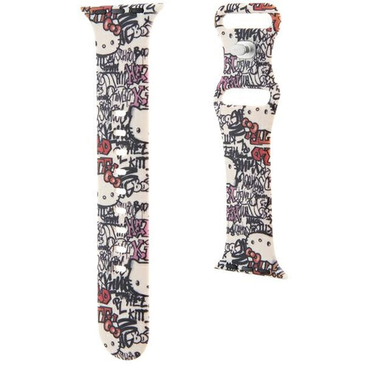 Pas Hello Kitty Silicone Tags Graffiti za Apple Watch 42mm / 41mm / 40mm / 38mm Series, Bež