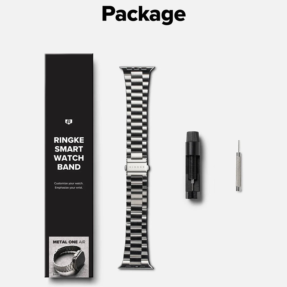 Pas Ringke Metal One Air za Apple Watch 49mm / 46mm / 45mm / 44mm Series, Srebrn.
