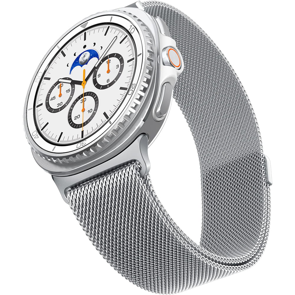 Pašček Spigen Metal Fit za Samsung Galaxy Watch9 / Watch8 / Watch8 Classic Series, srebrn AMP10121