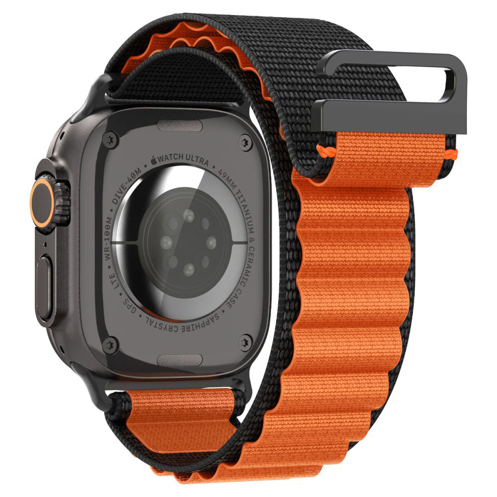Pas Spigen WBF1 za Apple Watch 49mm / 46mm / 45mm / 44mm Series, Črno Oranžen AMP10145