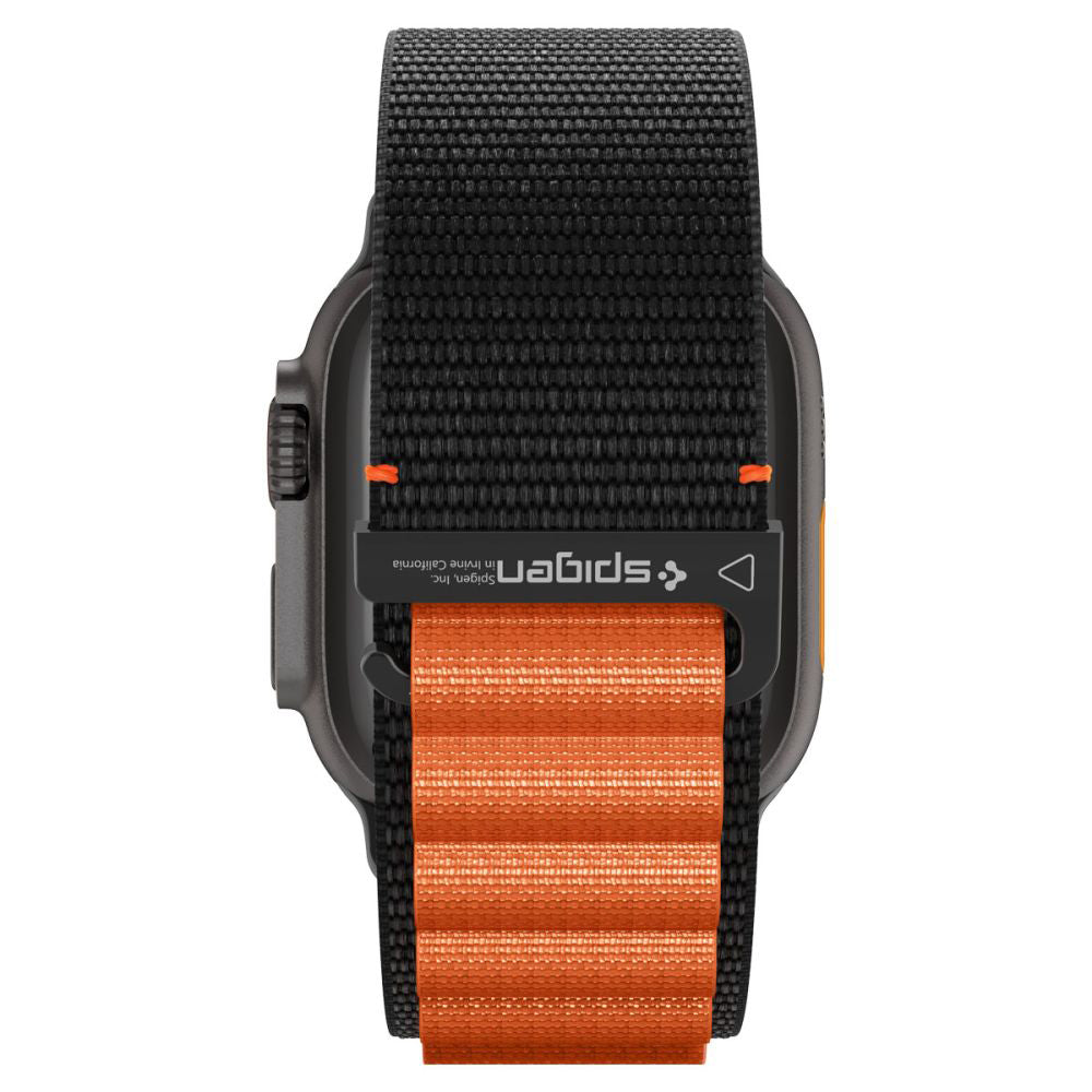 Pas Spigen WBF1 za Apple Watch 49mm / 46mm / 45mm / 44mm Series, Črno Oranžen AMP10145