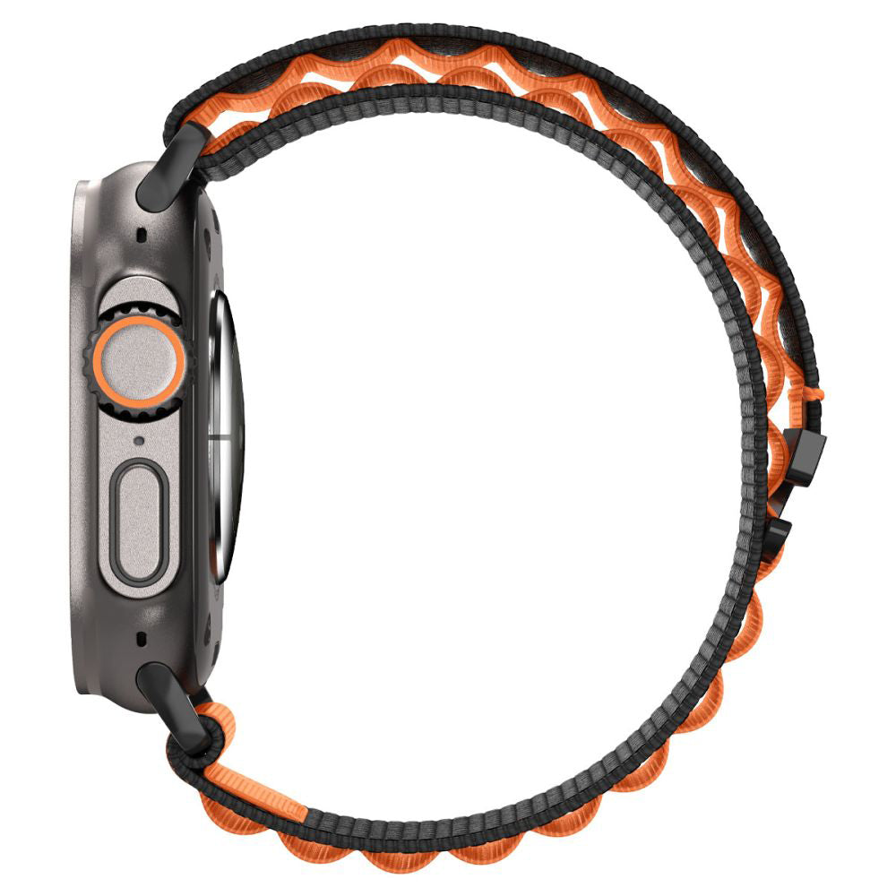Pas Spigen WBF1 za Apple Watch 49mm / 46mm / 45mm / 44mm Series, Črno Oranžen AMP10145