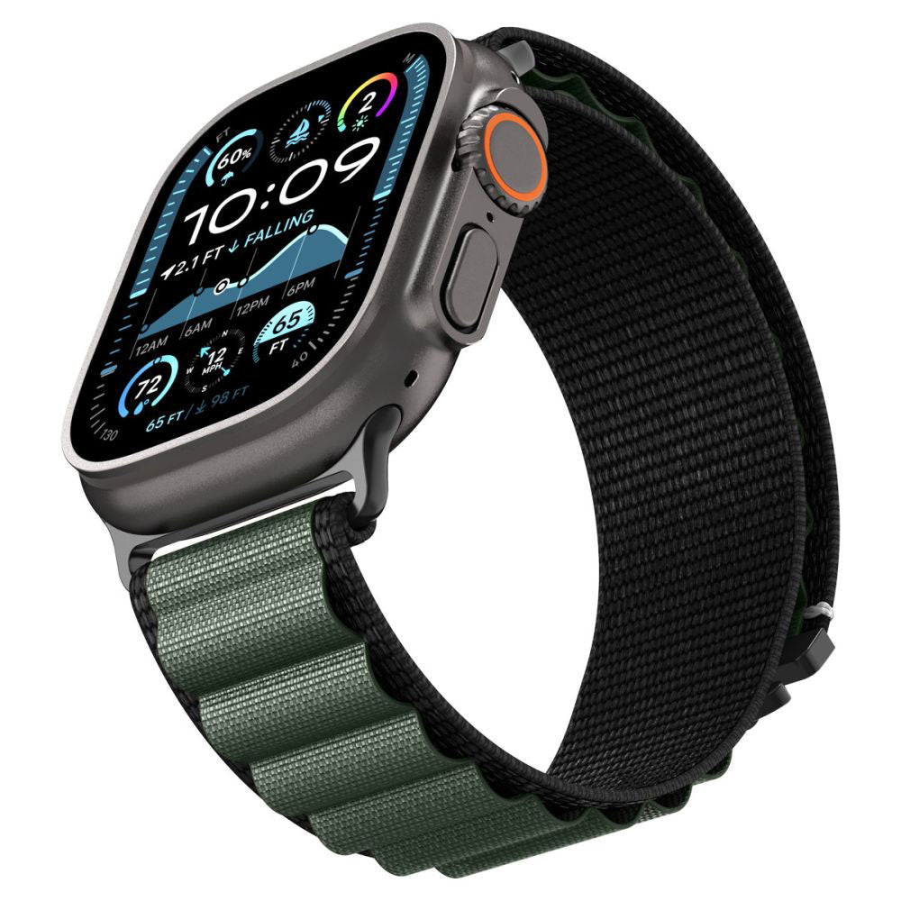 Pas Spigen WBF1 za Apple Watch 49mm / 46mm / 45mm / 44mm Series, Črno Zelen AMP10223