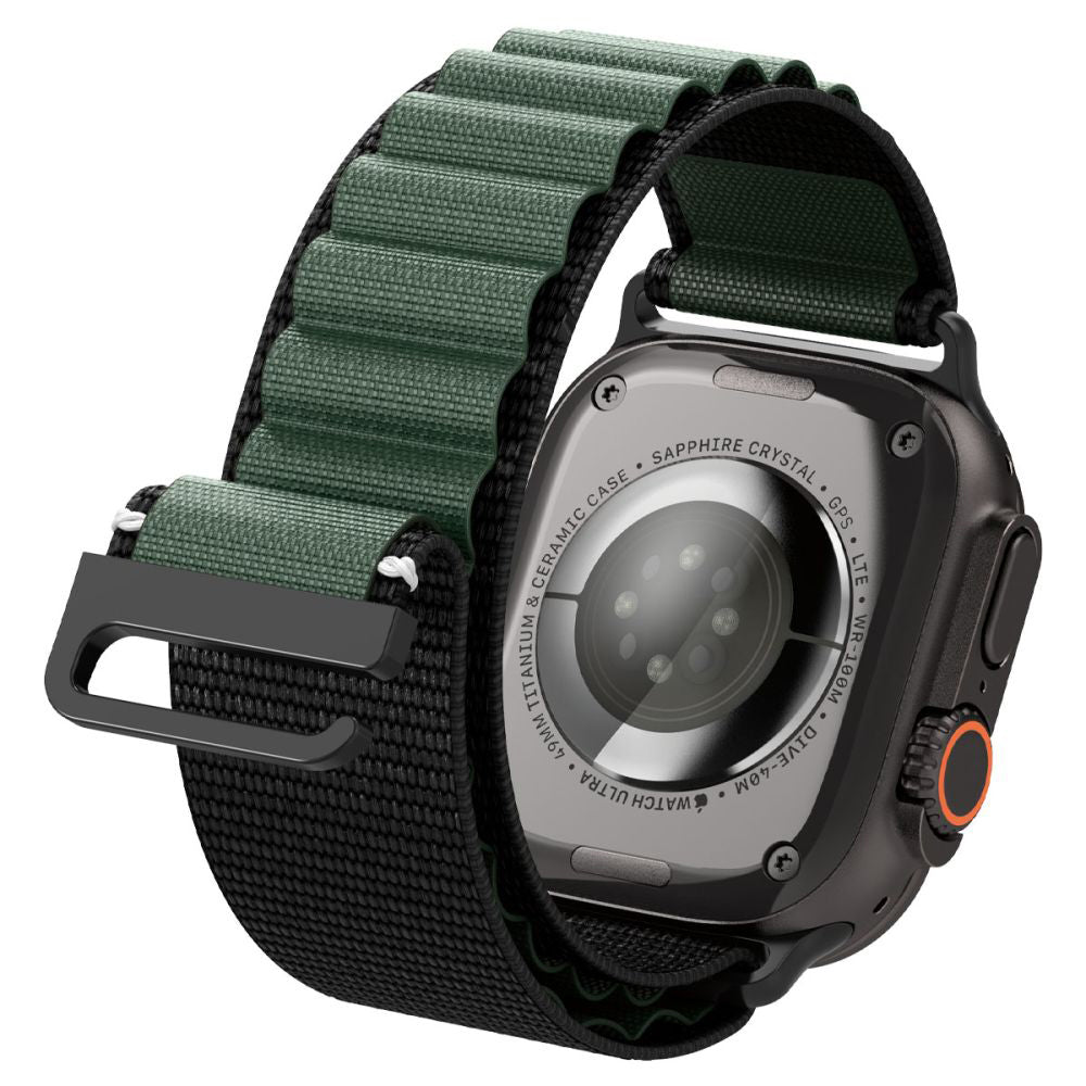 Pas Spigen WBF1 za Apple Watch 49mm / 46mm / 45mm / 44mm Series, Črno Zelen AMP10223