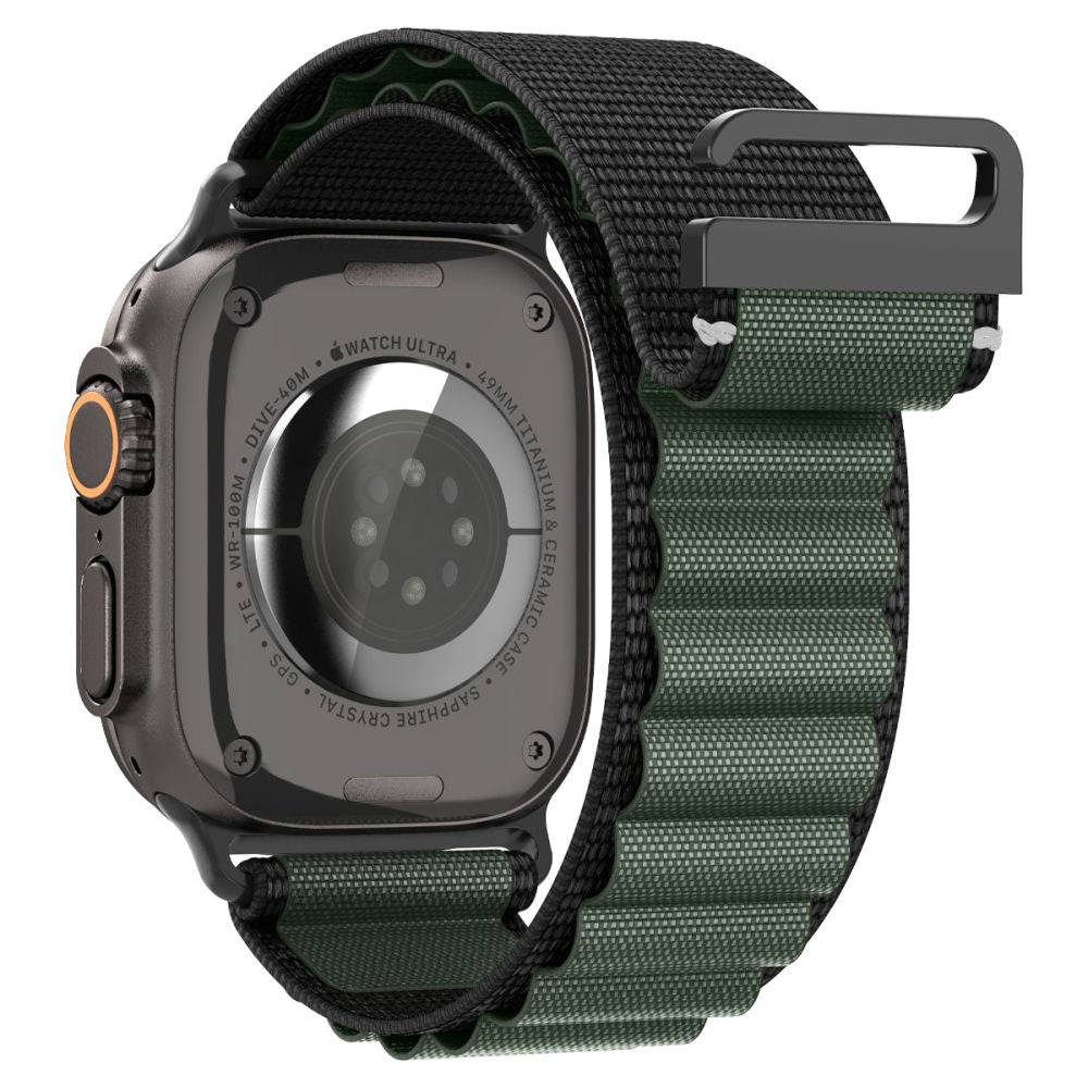 Pas Spigen WBF1 za Apple Watch 49mm / 46mm / 45mm / 44mm Series, Črno Zelen AMP10223