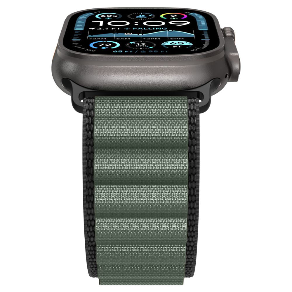 Pas Spigen WBF1 za Apple Watch 49mm / 46mm / 45mm / 44mm Series, Črno Zelen AMP10223