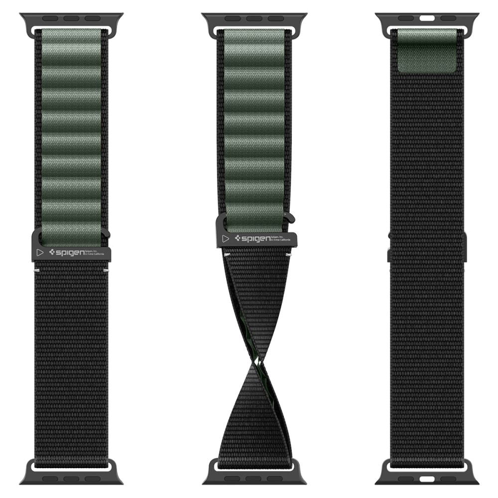 Pas Spigen WBF1 za Apple Watch 49mm / 46mm / 45mm / 44mm Series, Črno Zelen AMP10223