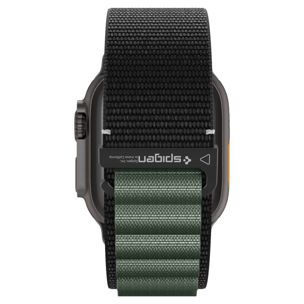 Pas Spigen WBF1 za Apple Watch 49mm / 46mm / 45mm / 44mm Series, Črno Zelen AMP10223