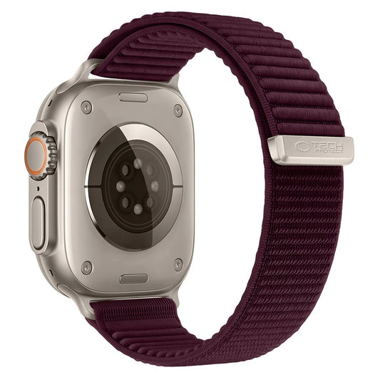 Pašček Tech-Protect NylonLoop za Apple Watch 49 mm / 46 mm / 45 mm / 44 mm Series, bordo rdeč