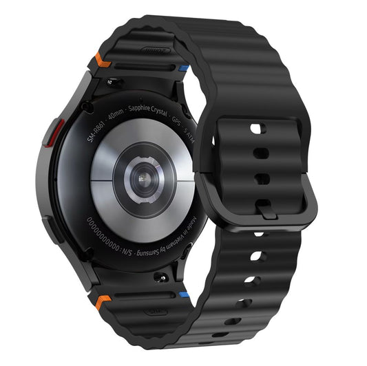 Silikonski športni trak Tech-Protect za Samsung Galaxy Watch7 / Watch FE / Watch6 / Watch5 / Watch4 Series, črn