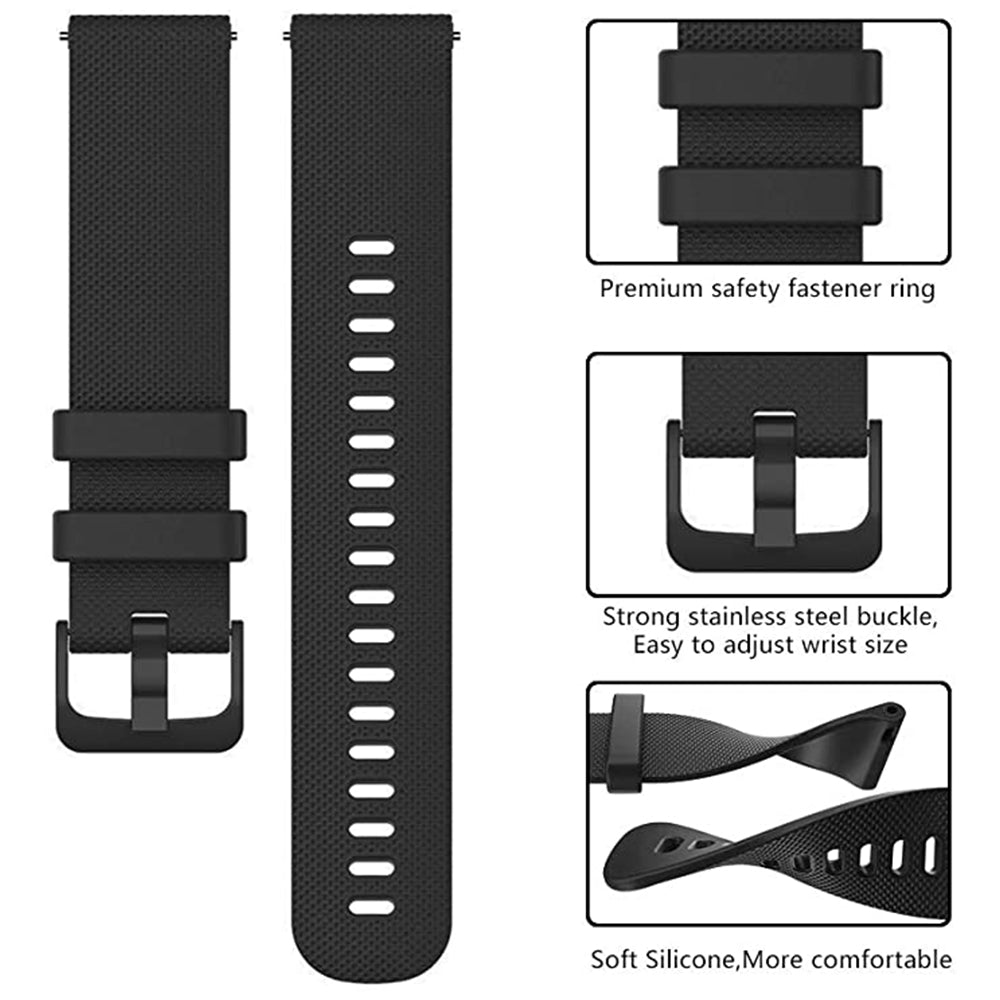 Pas Techsuit W006 za Samsung Galaxy Watch / Huawei Watch Series, 20mm, Črna
