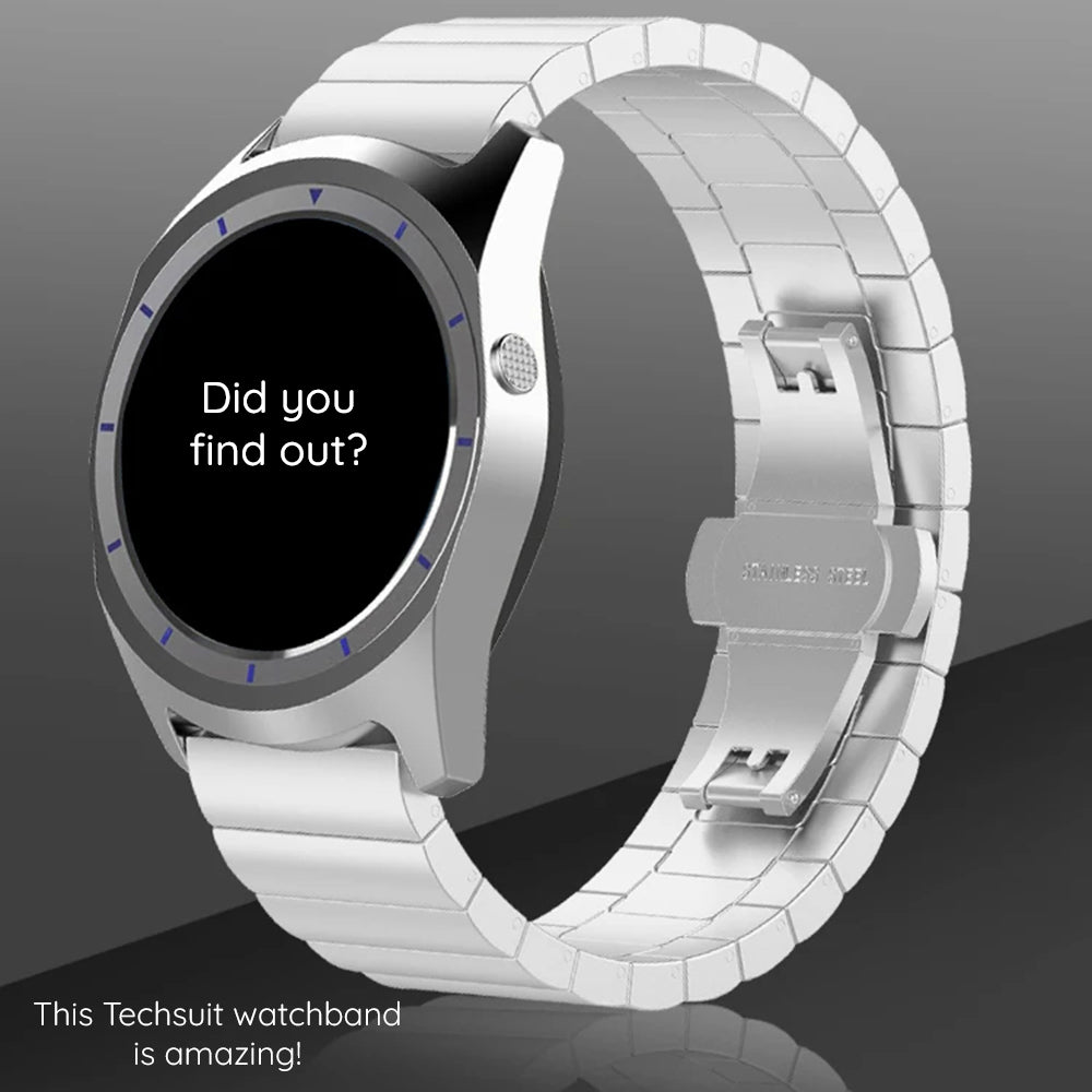 Pas Techsuit W012 za Garmin Watch Fenix / Forerunner Series, 22mm, Srebrn.