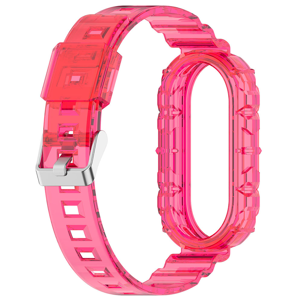 Pas Techsuit W017 za Xiaomi Smart Band 9 / 8, Roza Rdeča