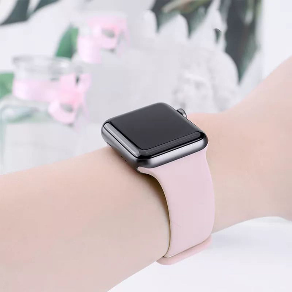 Pas Techsuit W031 za Apple Watch 49mm / 46mm / 45mm / 44mm / 42mm Series, Svetlo roza