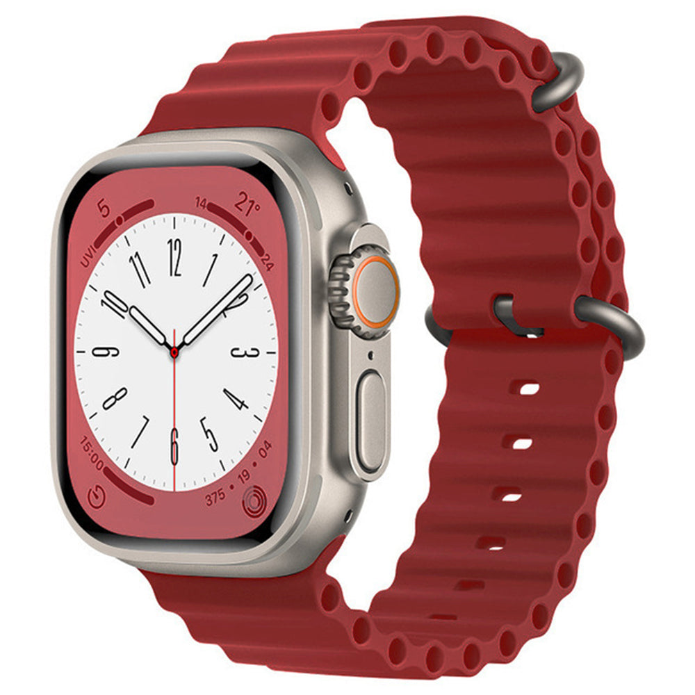 Pas Techsuit W038 za Apple Watch 49mm / 46mm / 45mm / 44mm / 42mm Series, Temno rdeča