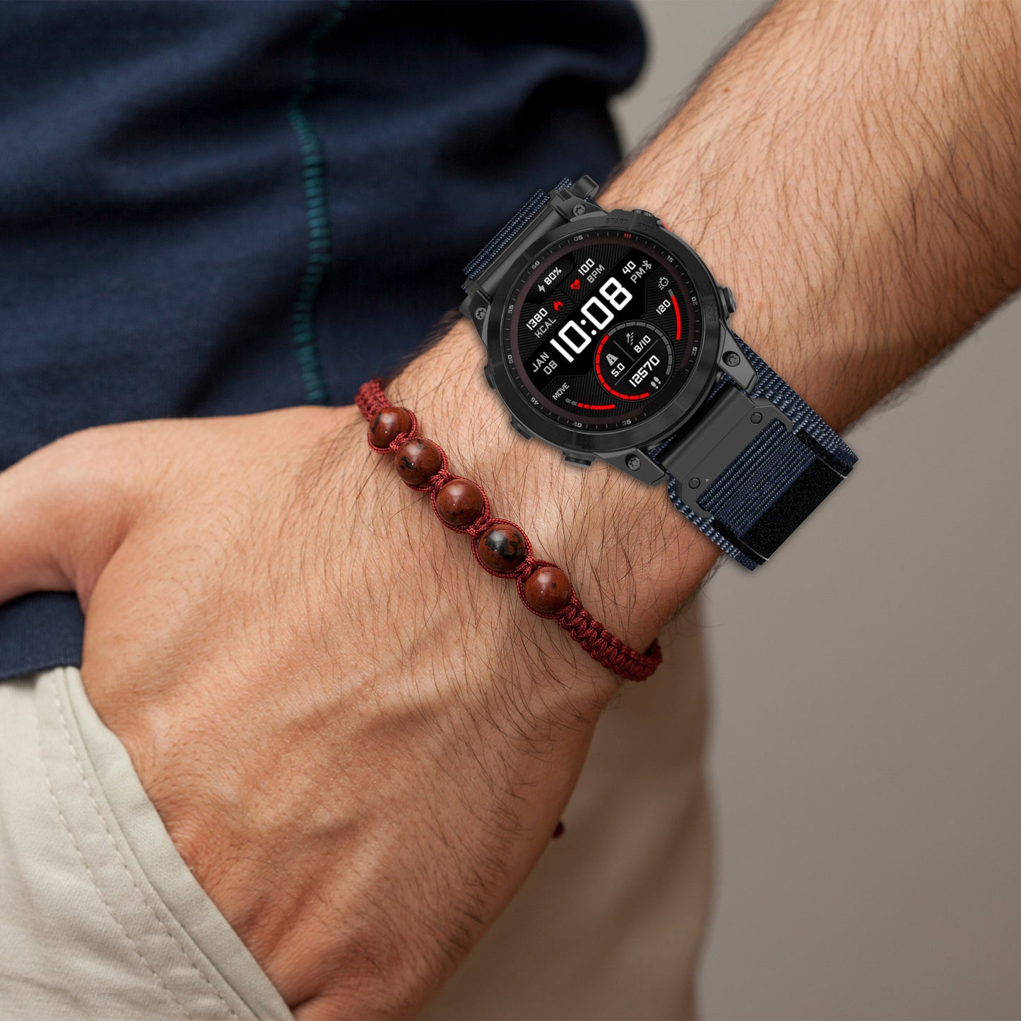 Pas Techsuit W057 za Garmin Instinct / Approach / Fenix Watch Series, 20mm, Oranžen