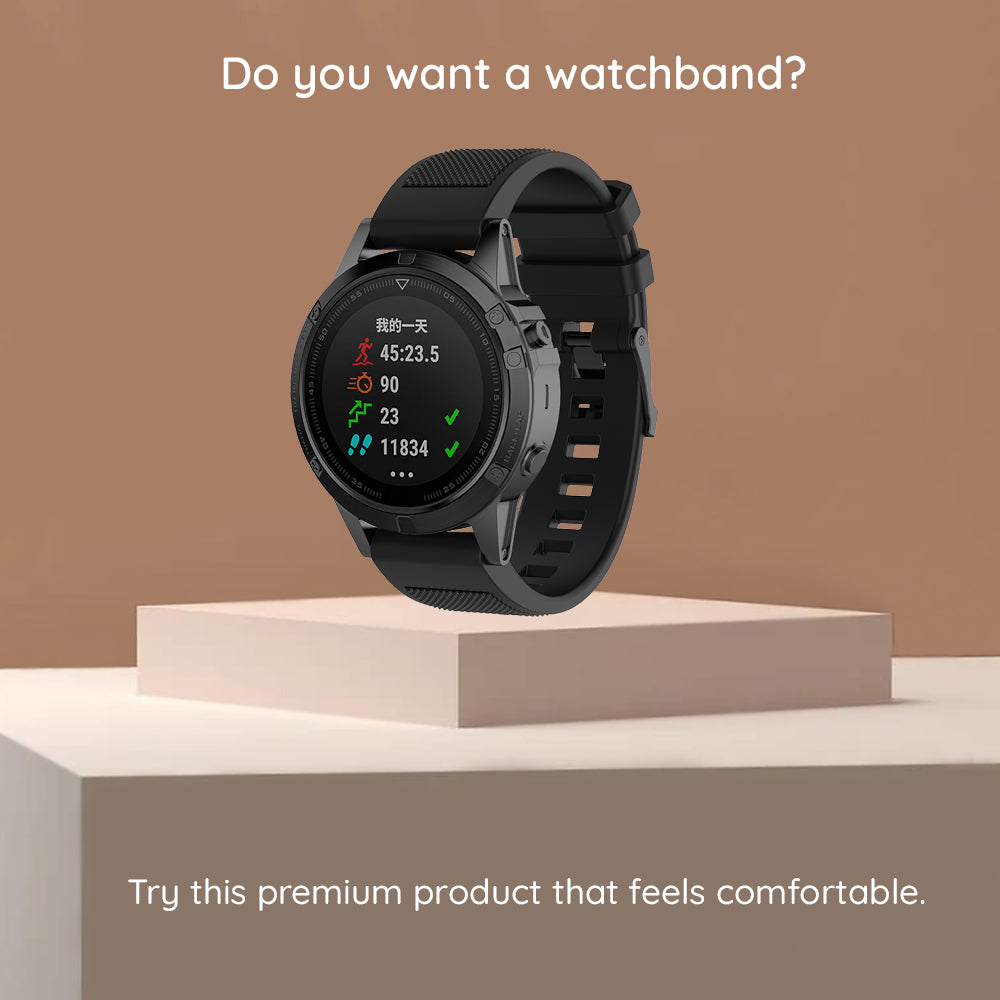 Pas Techsuit W058 za Garmin Instinct / Approach / Fenix Watch Series, 20mm, Črna
