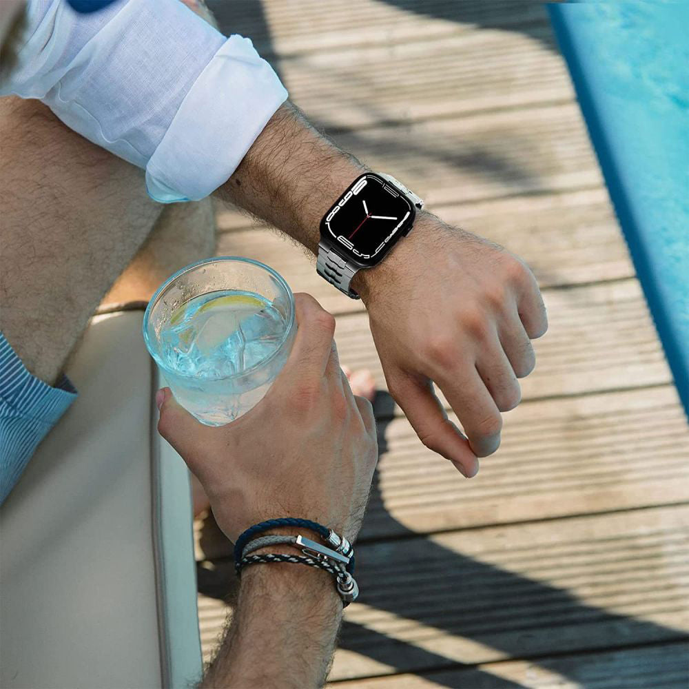 Pas Techsuit W063 za Apple Watch 49mm / 46mm / 45mm / 44mm / 42mm Series, Srebrna