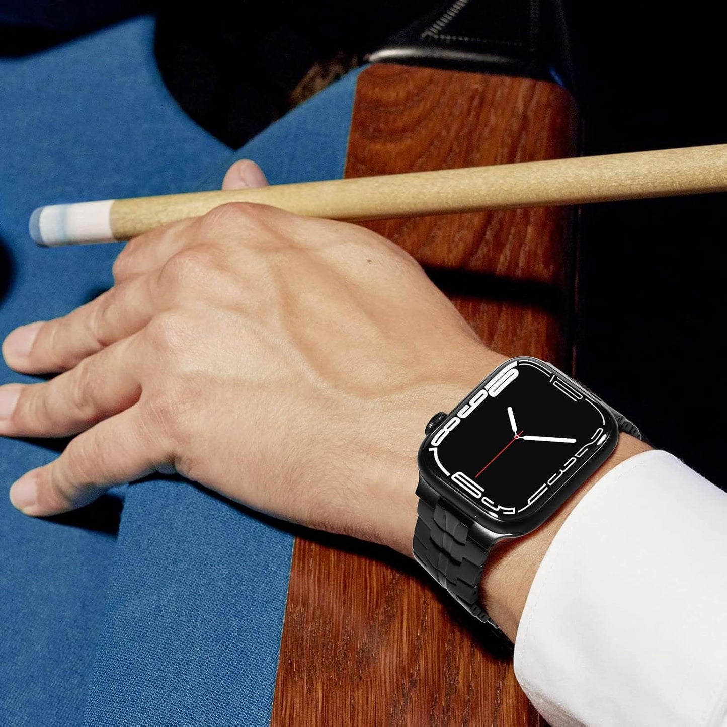 Pas Techsuit W063 za Apple Watch 49mm / 46mm / 45mm / 44mm / 42mm Series, Črno Oranžen