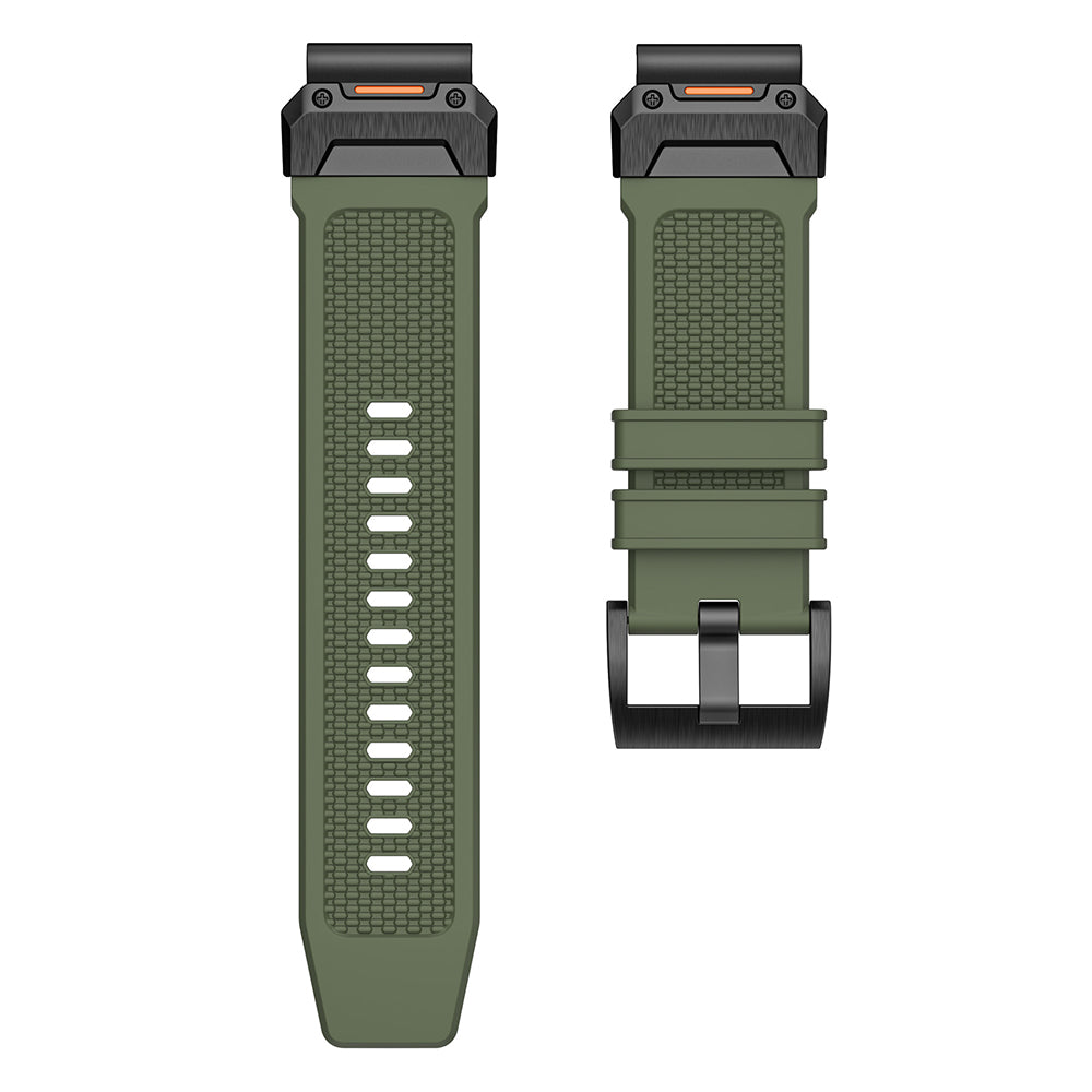 Techsuit W068 Strap for Garmin Watch Fenix Series, 26mm, Black Orange