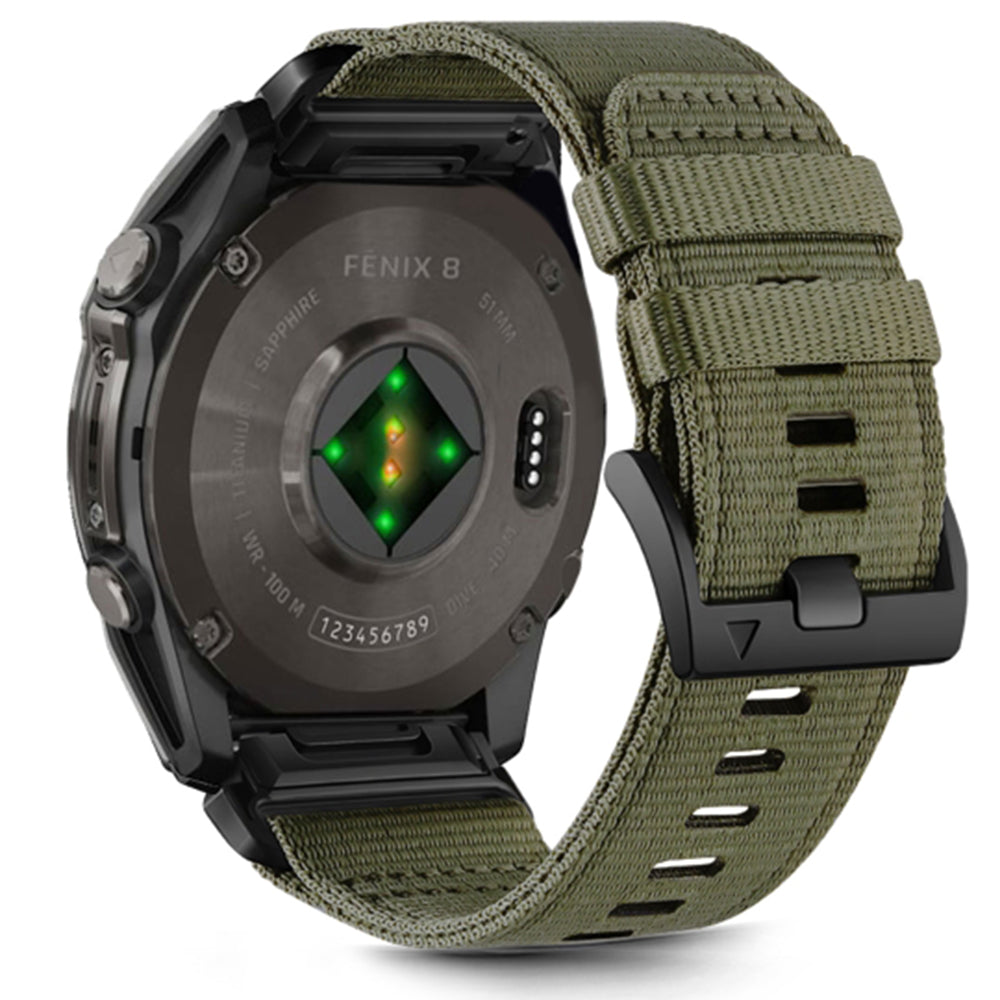 Pas Techsuit W070 za Garmin Watch Fenix / Forerunner Series, 22mm, Temno zelen