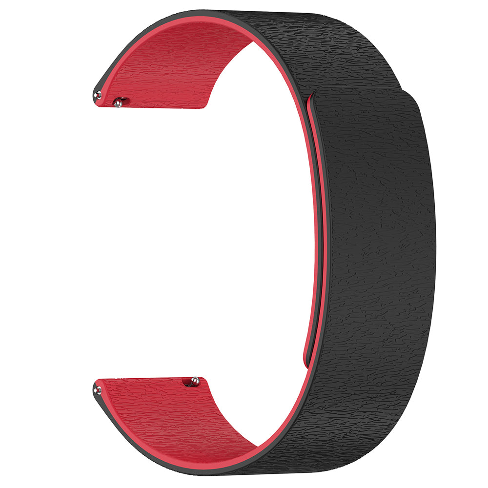 Pas Techsuit W074 za Samsung Galaxy Watch / Huawei Watch Series, 22mm, Črno Rdeča
