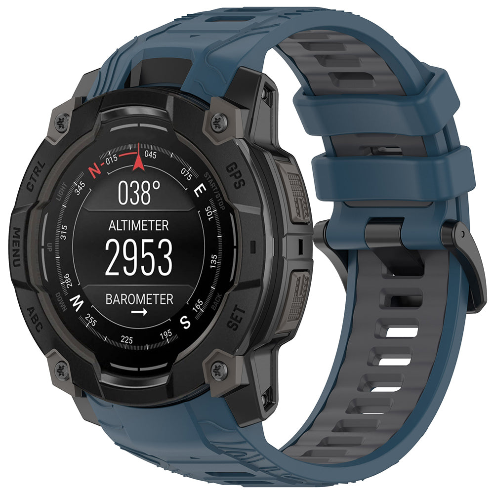 Pas Techsuit W077 za Garmin Instinct 3 50mm Solar / Instinct 3 50mm, Mornarsko modra