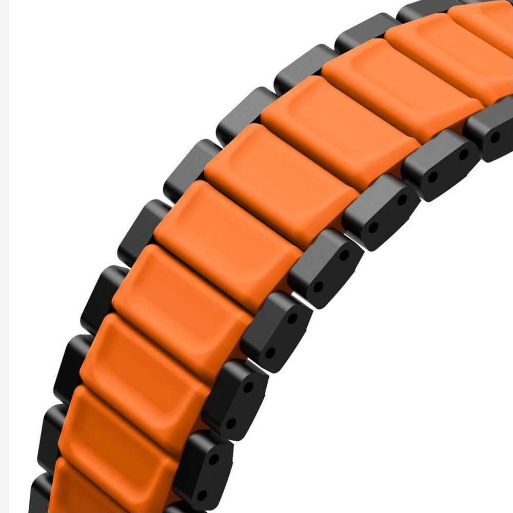 UNIQ Strova Flex pašček za Apple Watch 49mm / 46mm / 45mm / 44mm / 42mm serije, črno oranžen