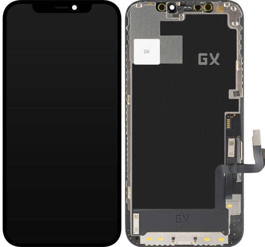 GX zaslon na dotik za Apple iPhone 12 / 12 Pro, z okvirjem, OLED IC Movable Version, črn