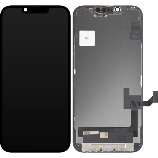 GX zaslon na dotik za Apple iPhone 14, z okvirjem, različica OLED, črn