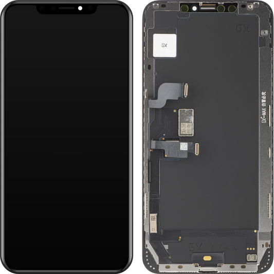 GX zaslon na dotik za Apple iPhone XS Max, z okvirjem, različica OLED, črn