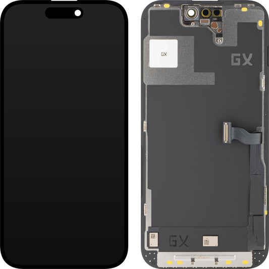 GX zaslon na dotik za Apple iPhone 14 Pro, z okvirjem, OLED IC Movable Version, črn