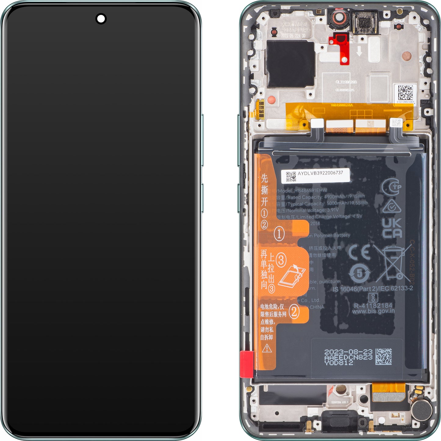 Zaslon na dotik Honor 90, z okvirjem in baterijo, smaragdno zelen, servisni paket 0235AGDP