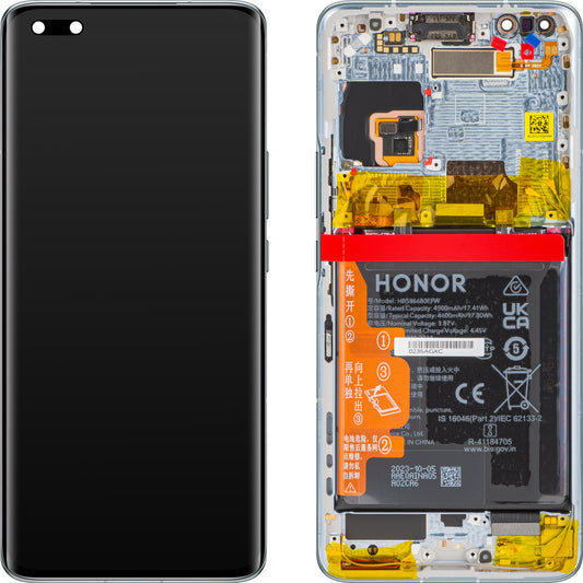 Zaslon na dotik Honor Magic4 Pro, z okvirjem in baterijo, turkizni, servisni paket 0235AGXC
