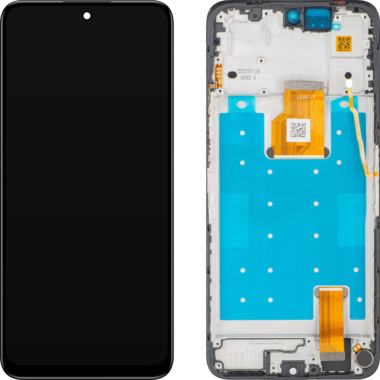 Zaslon na dotik Honor X7d 5G / 400 Smart 4G / X7d 4G, z okvirjem, črn, Service Pack 0235AQWY