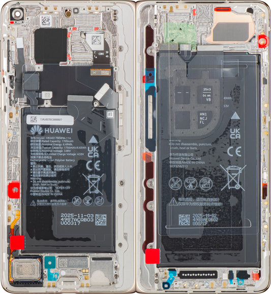 Zaslon s Touchscreenom Huawei Mate X7, z Okvirjem in Baterijo, Zlat, Service Pack 02357JRJ