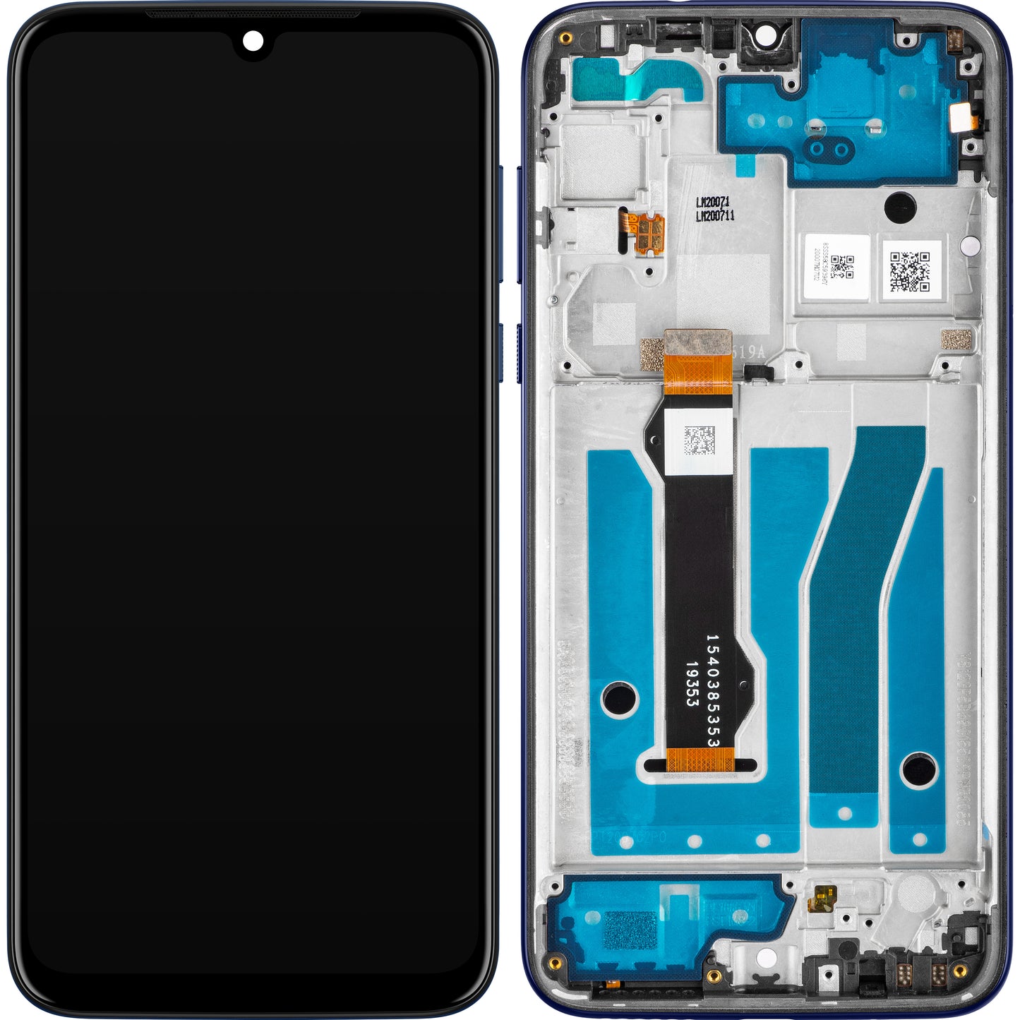 Motorola Moto Moto G8 Plus Zaslon na dotik z okvirjem, temno modra, servisni paket 5D68C15528