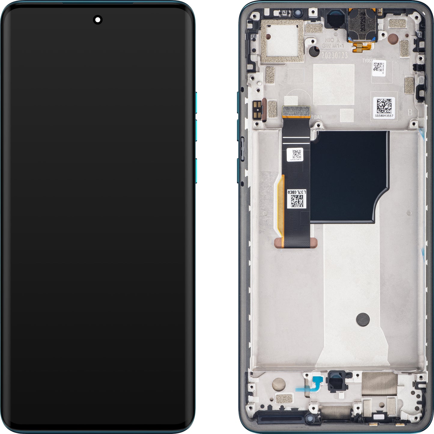 Touchscreen Display Motorola Edge 40 Neo, with Frame, L3 Version, Blue (Caneel Bay), Service Pack 5D68C23160