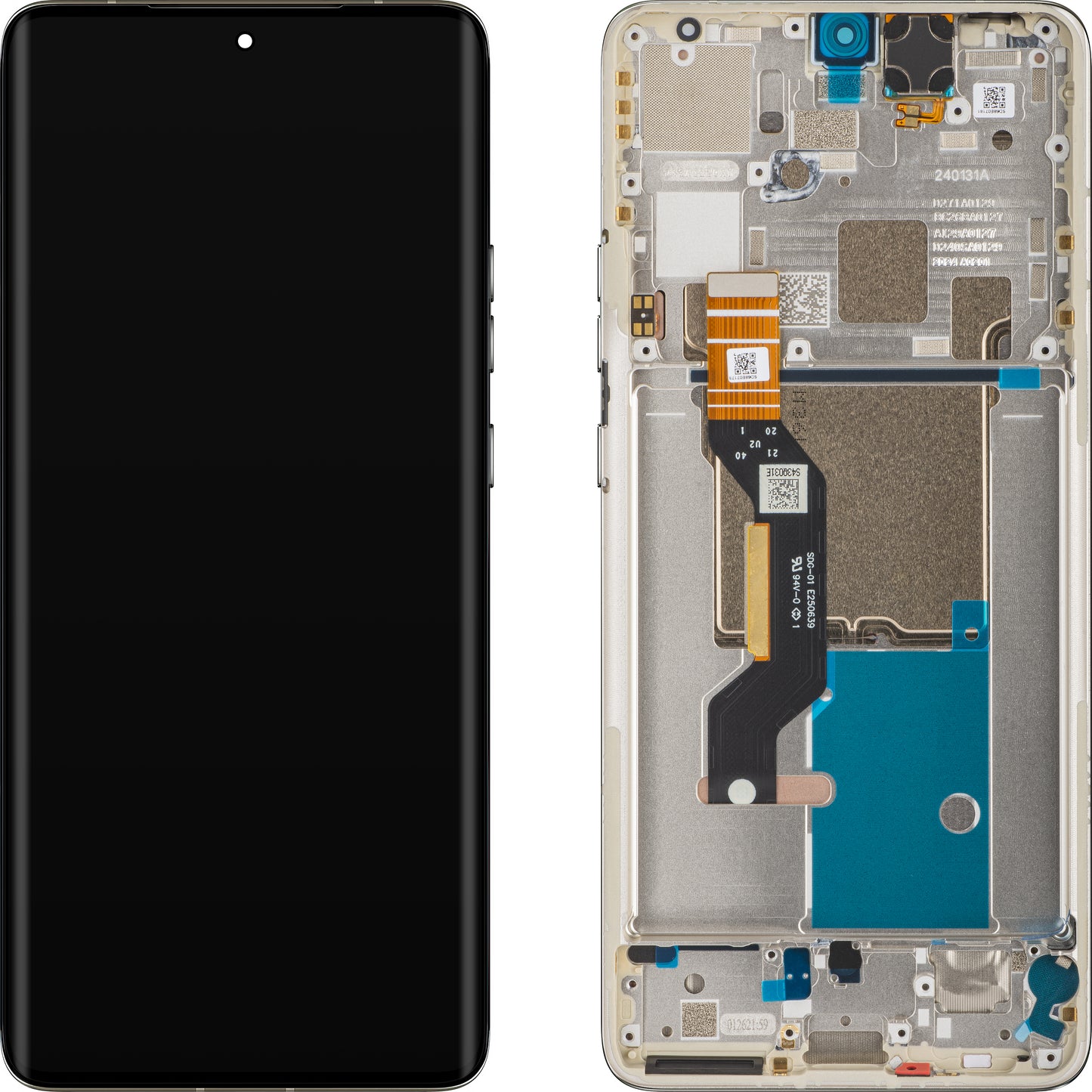 Motorola Edge 50 Pro Zaslon na dotik Motorola Edge 50 Pro, z okvirjem, siva (Moonlight Pearl), servisni paket 5D68C24094