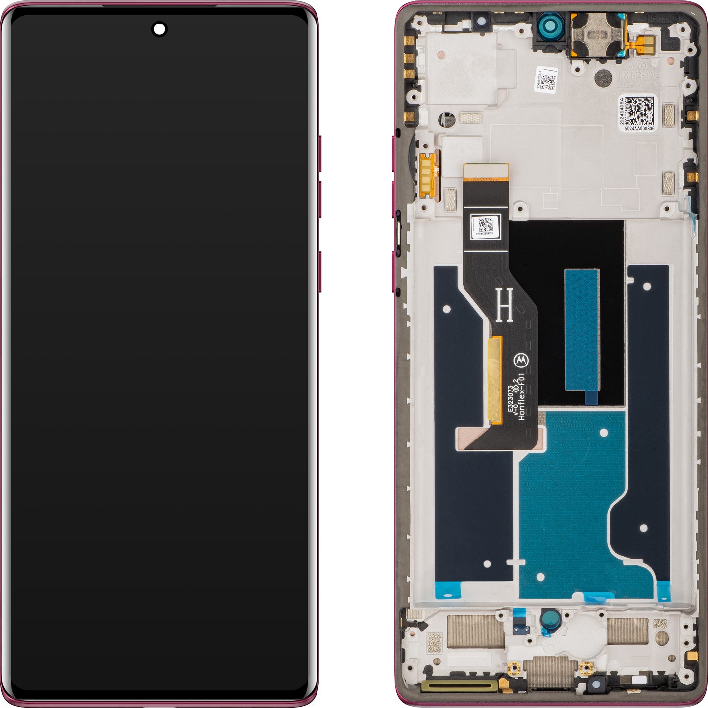 Zaslon na dotik Motorola Edge 50 Fusion, z okvirjem, vroče roza, servisni paket 5D68C24360