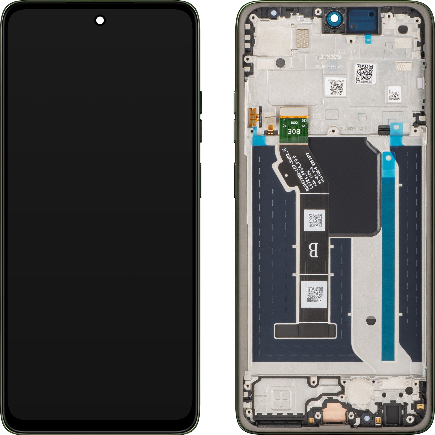 Zaslon na dotik Motorola Moto G56, z okvirjem, zelen (Pantone Dill), Service Pack 5D68C30207