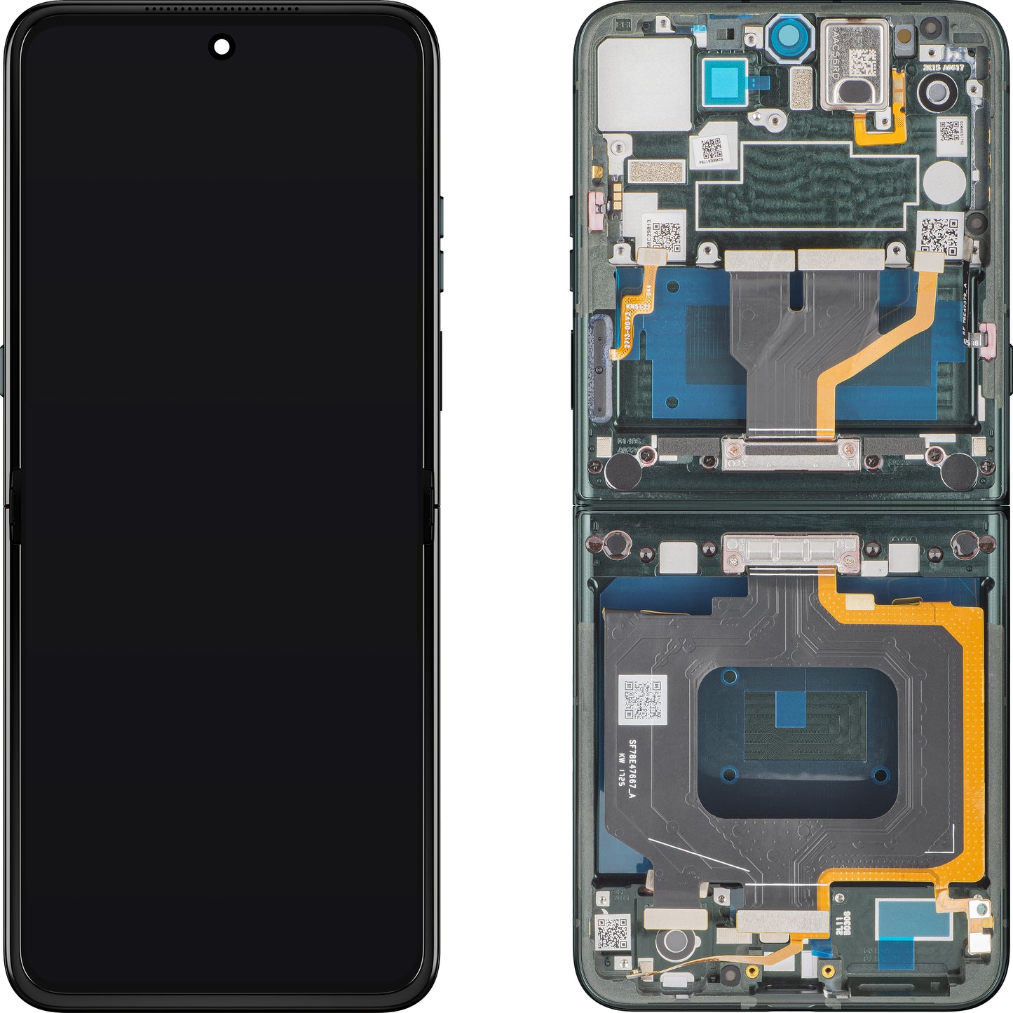 Zaslon na dotik Motorola Razr 60 Ultra, z okvirjem, pod Inner, zelen (Pantone Scarab), servisni paket 5D68C30088