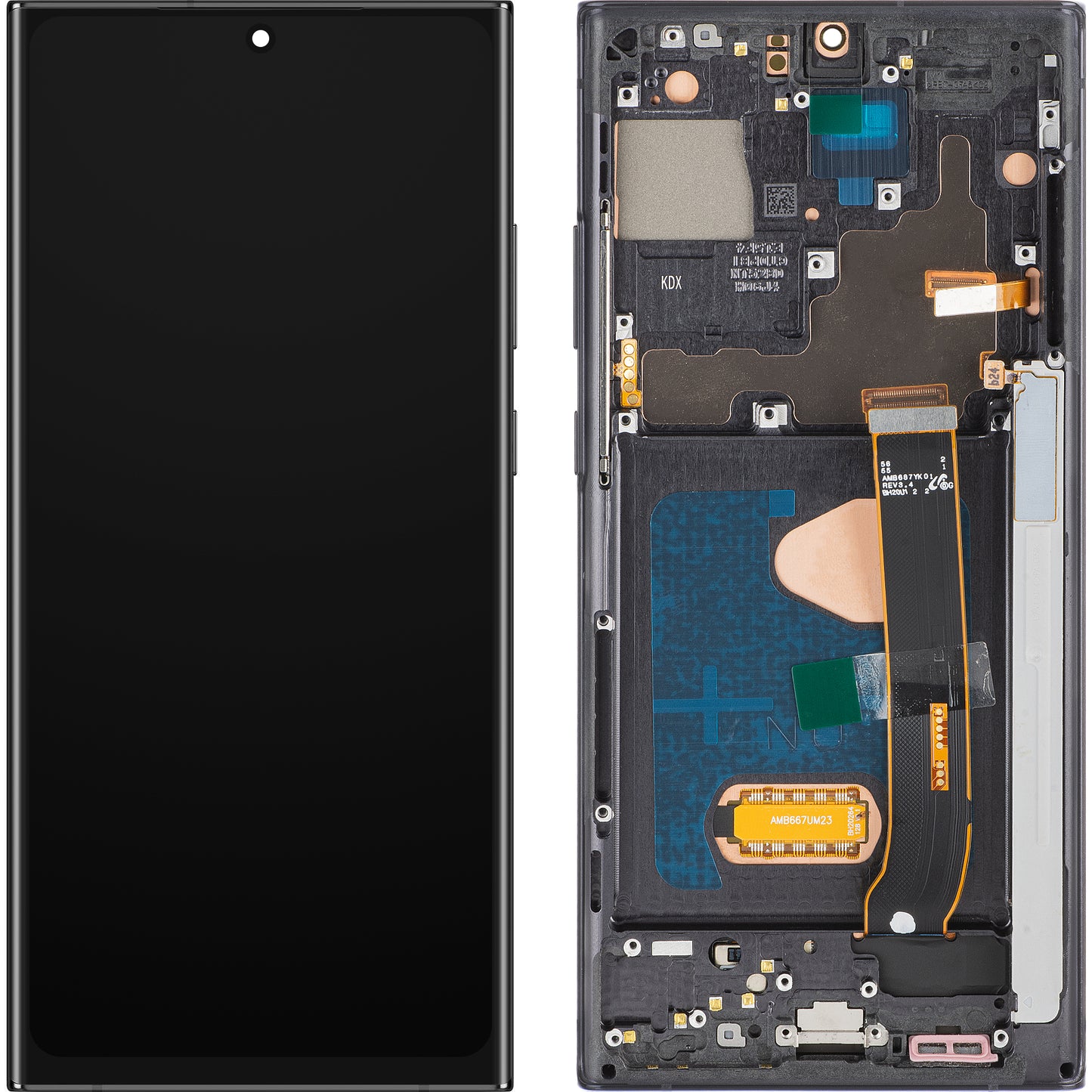 Zaslon na dotik MP, združljiv s Samsung Galaxy Note 20 Ultra N985, z okvirjem, OLED različica, črn