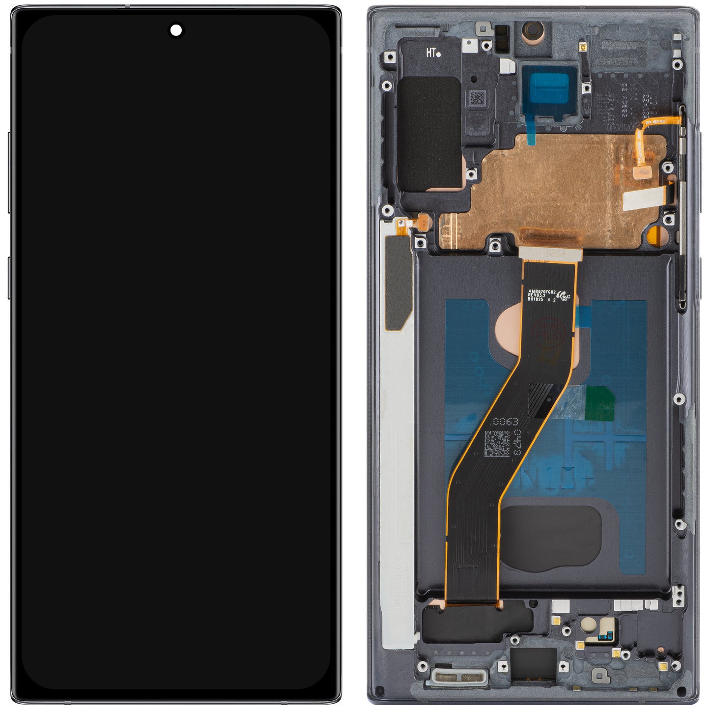 Zaslon na dotik MP, združljiv s Samsung Galaxy Note 10+ N975, z okvirjem, OLED različica, črn