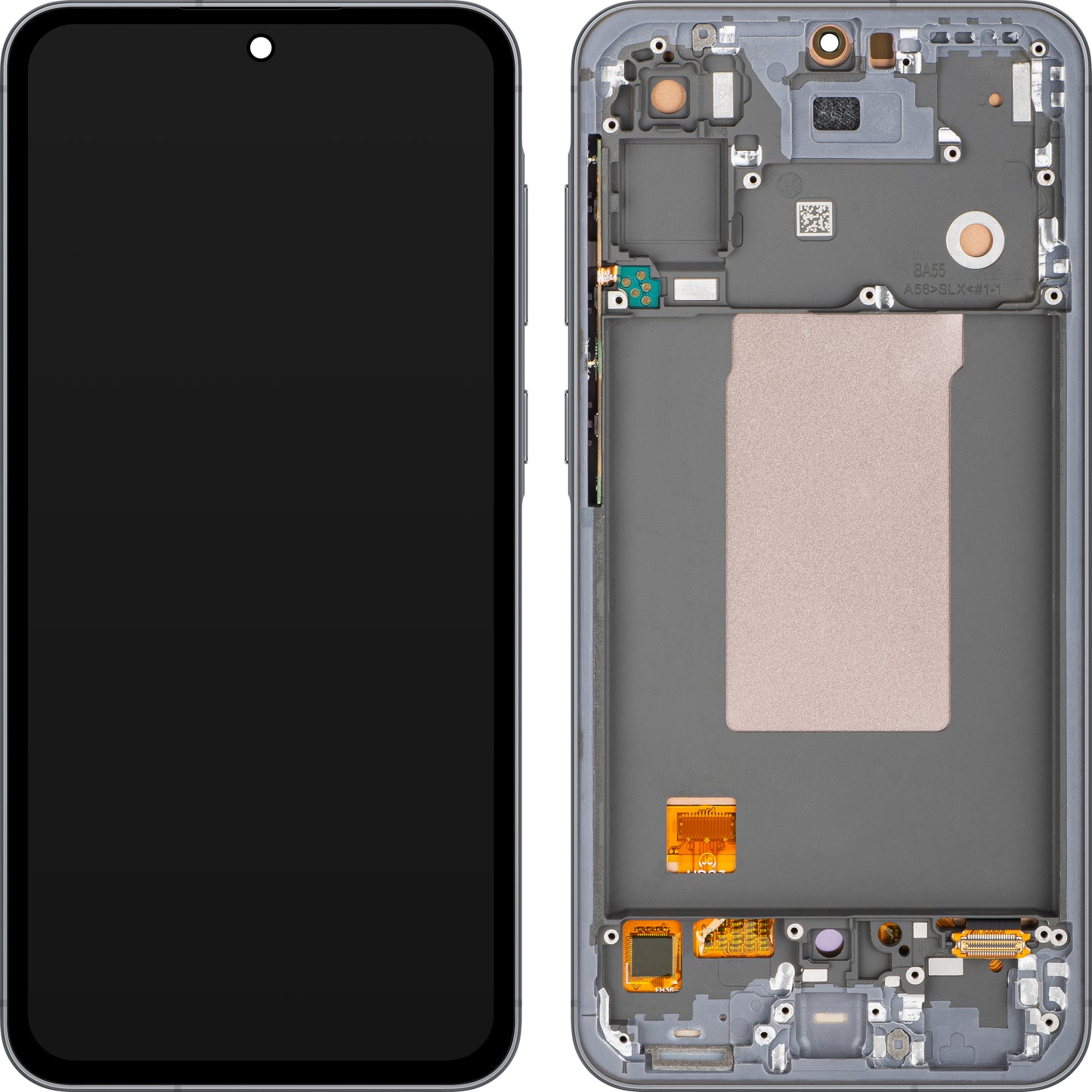 Zaslon na dotik MP, združljiv s Samsung Galaxy A56 A566, z okvirjem, OLED različica, črn