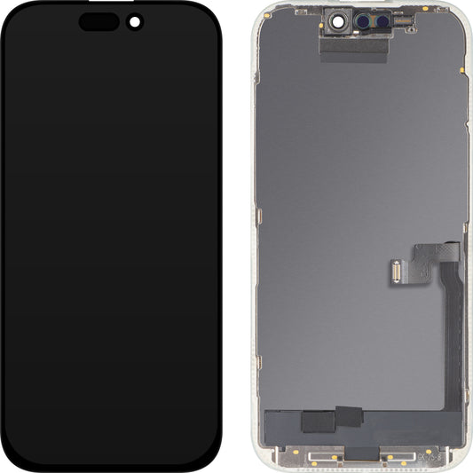 Zaslon s tehnologijo na dotik MP, združljiv z Apple iPhone 16 Pro, z okvirjem, različica OLED FHD Diagnostic, črn