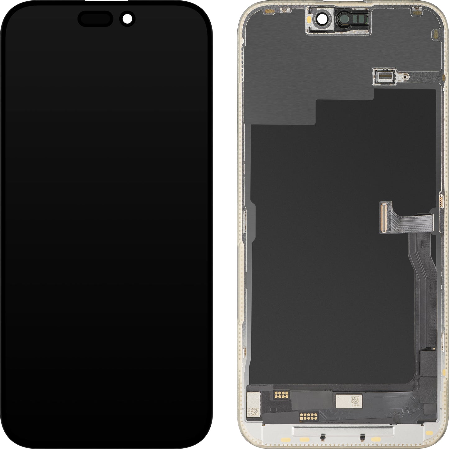 Zaslon s tehnologijo na dotik MP, združljiv z Apple iPhone 15 Pro Max, z okvirjem, različica OLED FHD Diagnostic, črn