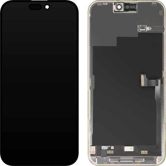 MP zaslon na dotik, združljiv z Apple iPhone 15 Pro Max, z okvirjem, Premium Soft OLED FHD 120Hz različica, črna