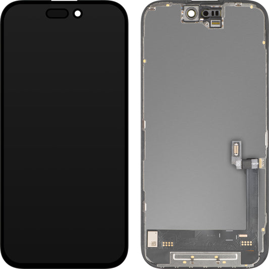 Zaslon na dotik MP, združljiv z Apple iPhone 16, z okvirjem, različica Soft OLED FHD 120Hz IC Movable, črn
