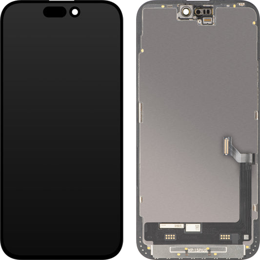 MP zaslon na dotik, združljiv z Apple iPhone 15 Plus, z okvirjem, Premium Soft OLED FHD 120Hz različica, črna